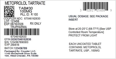 Label (52817 254 00 Metoprolol 100mg (254) 67046 1626 30)